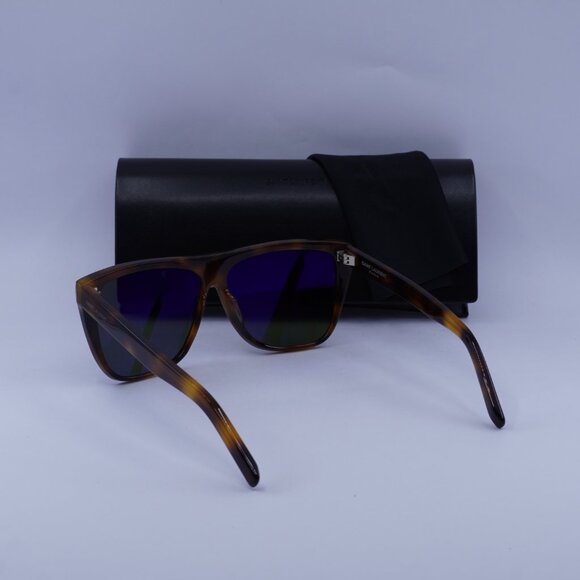 Saint Laurent SL1 003 Square Sunglasses - Havana/Green - Picture 10 of 13